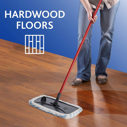 O-Cedar Hardwood Floor Microfiber Mop Dry/Wet Reusable Washable Pad, Red-White (Used, No Retail Box)