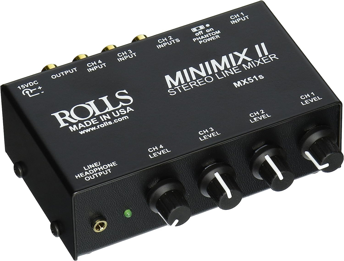 Rolls MX51S Mini Mix 2 Four-Channel Stereo Line Mixer (Like New)