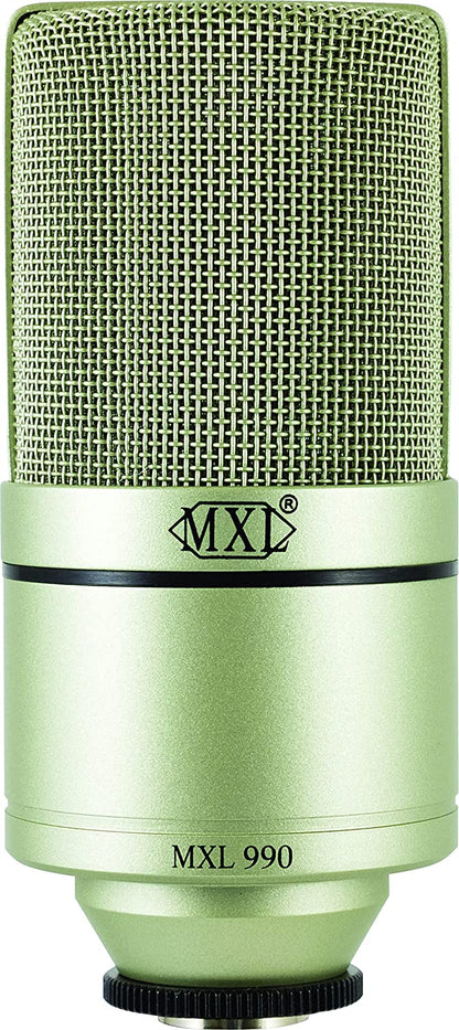 MXL MXL-990 Instrument Condenser Microphone Beginner XLR Connector, Champagne (Like New)