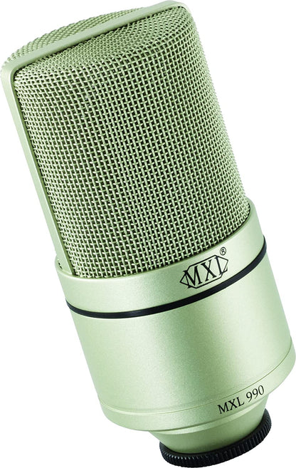 MXL MXL-990 Instrument Condenser Microphone Beginner XLR Connector, Champagne (Like New)