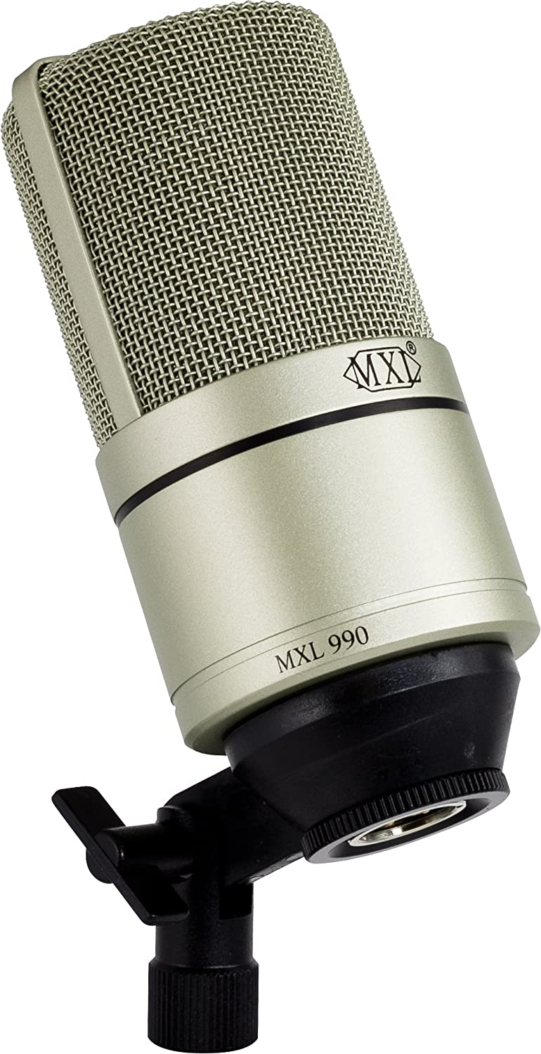 MXL MXL-990 Instrument Condenser Microphone Beginner XLR Connector, Champagne (Like New)
