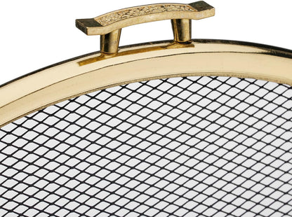 UniFlame S41010PB 4-Panel Polished Brass Fireplace Screen 52"x32" Classic (Like New)