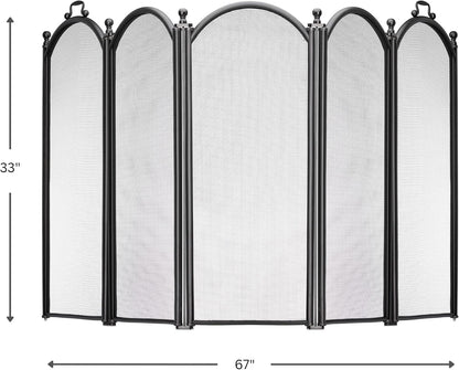 UniFlame S-3655 5 Fold Oversized Accommodates Larger Fireplaces Stove Screen (Used)