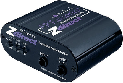 ART Zdirect Black Anodized All-Aluminum Case Professional Passive Direct Box (Like New)