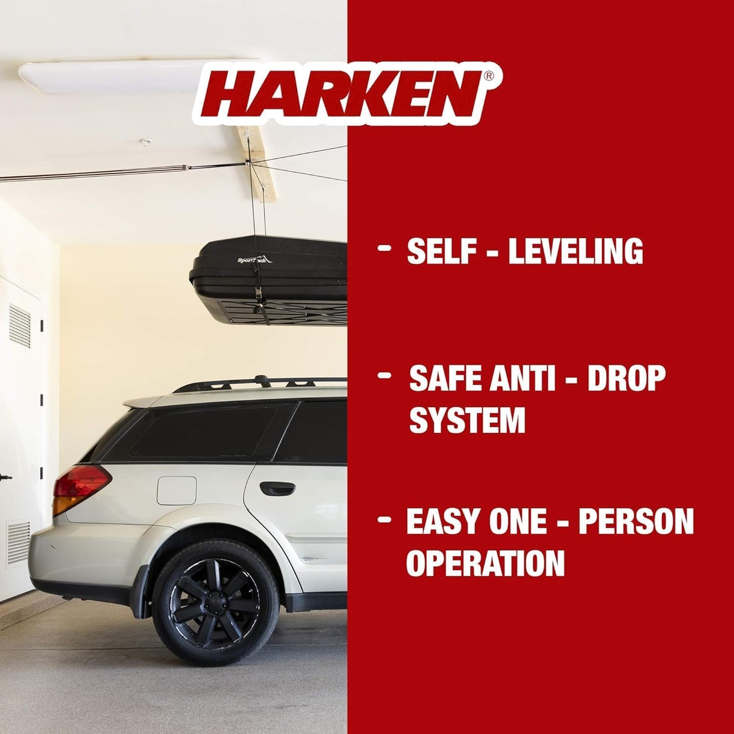 Harken Hoister Lightweight Cargo Carrier/Ceiling Mounted Storage Racks, Black (Like New)