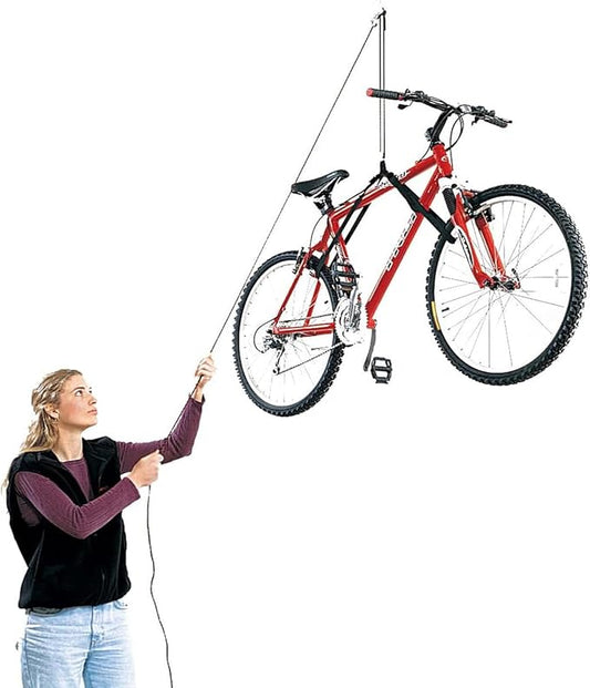 HARKEN Hoister 10ft Overhead Garage Storage Lift System for Bike/Ladder - Red (Like New)