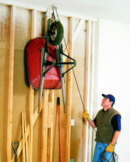 HARKEN Hoister 10ft Overhead Garage Storage Lift System for Bike/Ladder - Red (Like New)