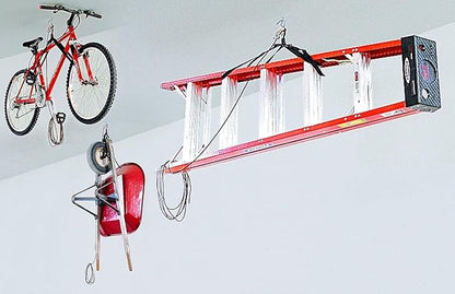 HARKEN Hoister 10ft Overhead Garage Storage Lift System for Bike/Ladder - Red (Like New)