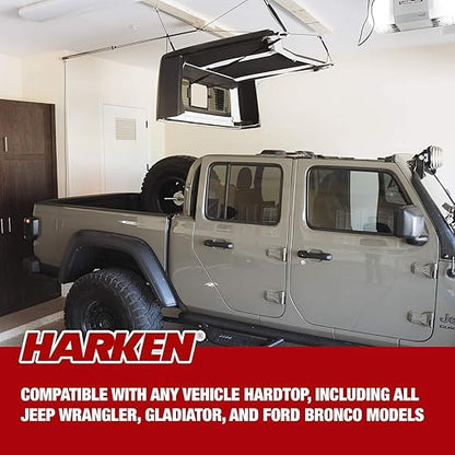 HARKEN Truck Cap Garage Hoist System 200lb Capacity – 4-Point Lift, 10ft Ceiling (Like New)