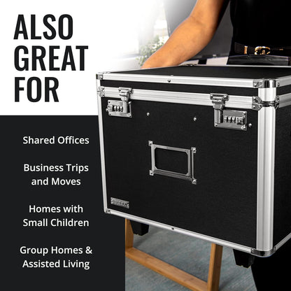 Vaultz Portable File Storage Box with Handle 14.5" x 17.5" x 15.5" Letter/Legal (Like New)