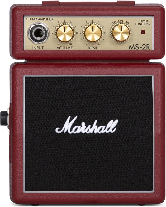 Marshall MS-2R Micro Amp 1W Solid State Guitar Amplifier w/ Headphone Jack - Red (Used)