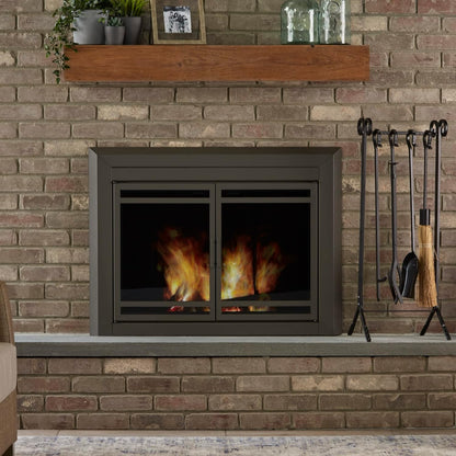 UniFlame F-1111 5pcs Compact Fireplace Steel Tool Set, Heavy Duty In-Line Stand (Like New)