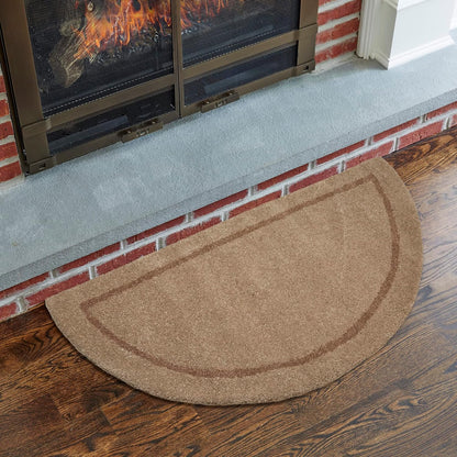 Uniflame R-1000 Hand Tufted Semicircular 100% Wool Rug, 44"L x 22"W - Beige-- (Used, No Retail Box)
