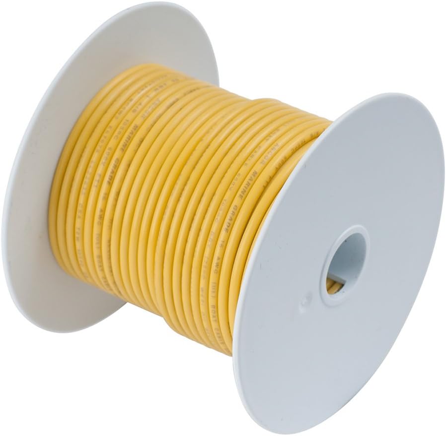 Ancor 112902 Tinned Multi Strand Copper Wire, 6.0 Gauge, 600 Volts - Yellow (Used)