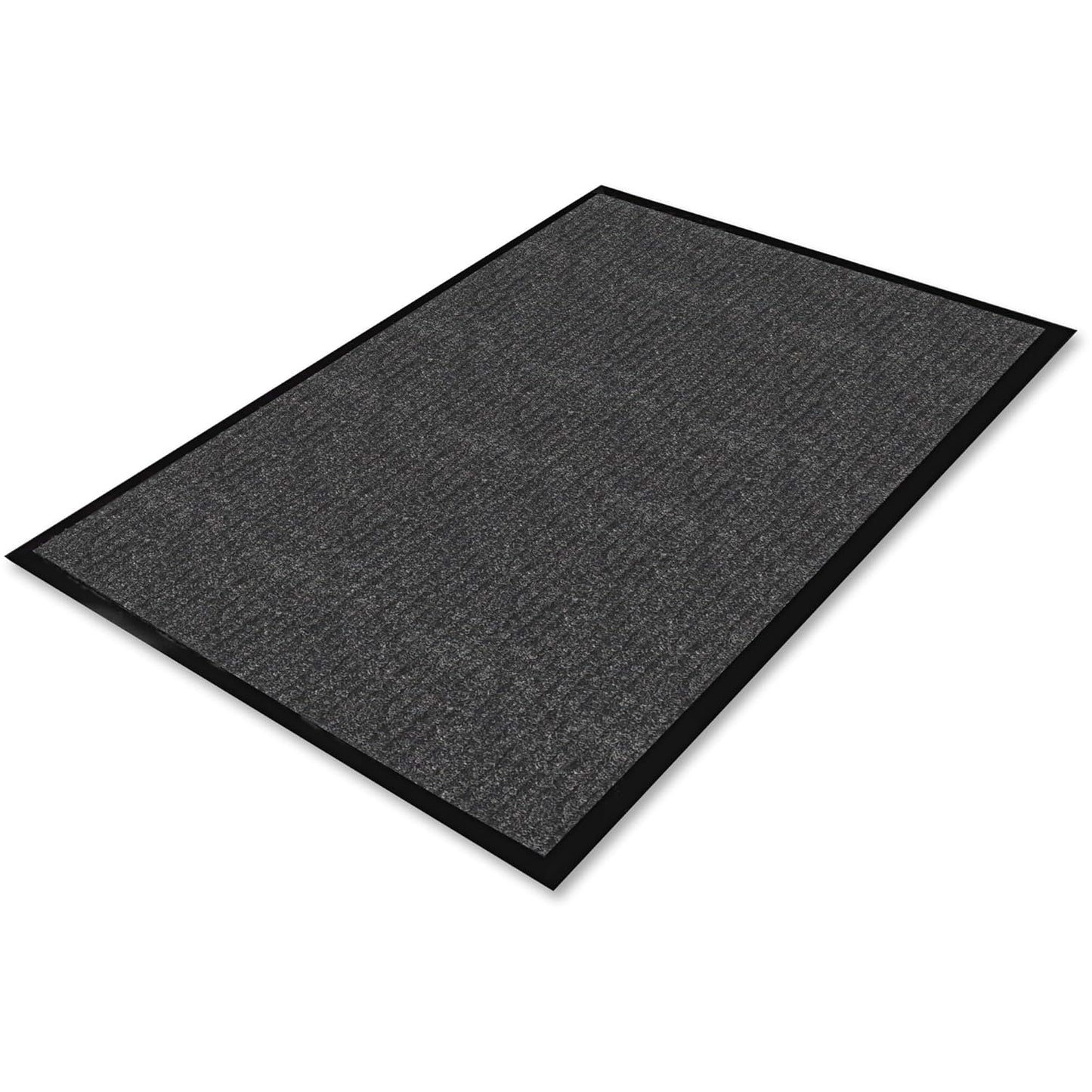 Genuine Joe Vinyl Backing 4 ft x 6 ft Indoor Solid Floor and Door Mat - Charcoal (Used)
