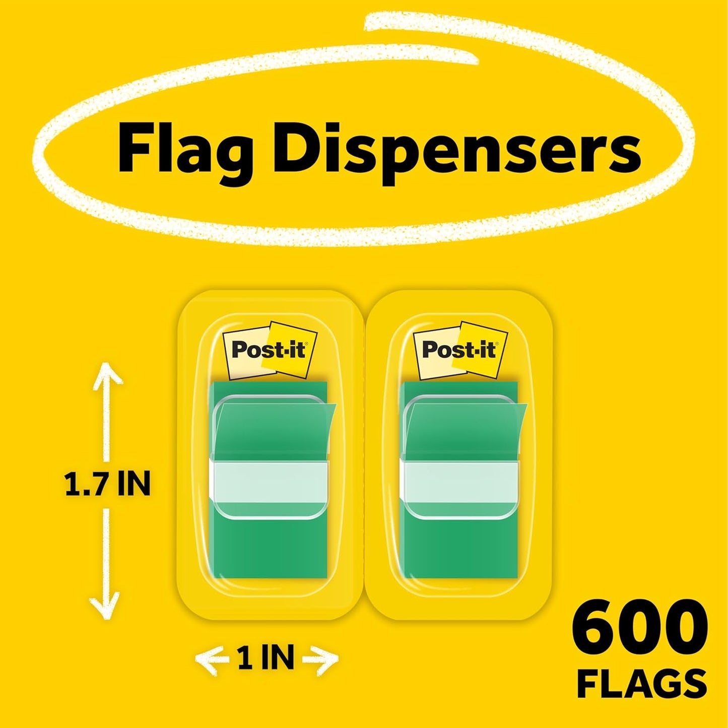 Post-it 680GN12 Removable Flags Self-Stick Notes for Dispenser Marking Tabs (New)