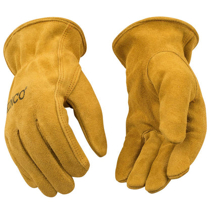 Kinco Unlined Suede Cowhide Leather Work Gloves, Golden Suede Cowhide - Large (Used)