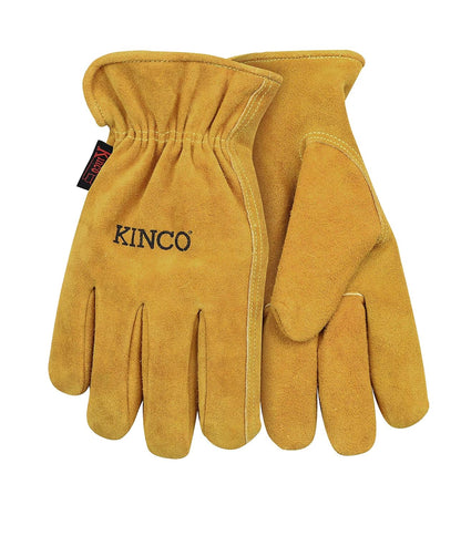 Kinco Unlined Suede Cowhide Leather Work Gloves, Golden Suede Cowhide - Large (Used)