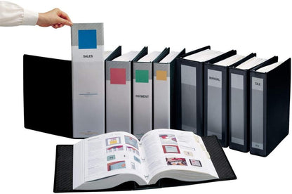 ITOYA ProFolio 5 Interchangeable Color-Coded Spines Spring Post Binder - Black (Like New)