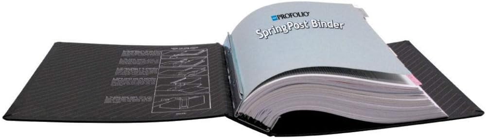 ITOYA ProFolio 5 Interchangeable Color-Coded Spines Spring Post Binder - Black (Like New)