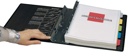 ITOYA ProFolio 5 Interchangeable Color-Coded Spines Spring Post Binder - Black (Like New)