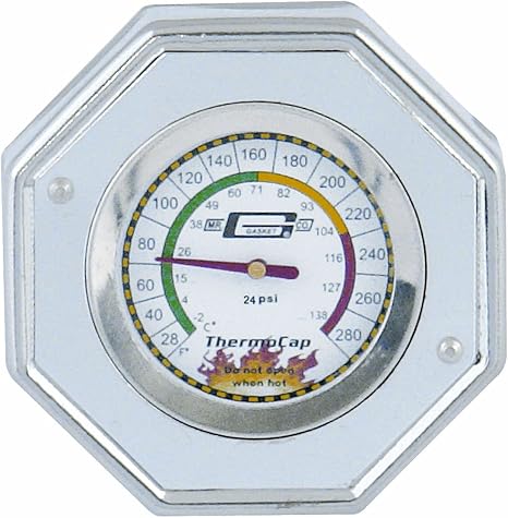 Mr. Gasket 2477S Plastic Domestic ThermoCap Radiator Caps 24 PSI, Silver (New)