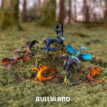 Bullyland 75598 Two-Headed Hand Painted Dragon Figure Animal Toy for Kid, Orange (Like New)
