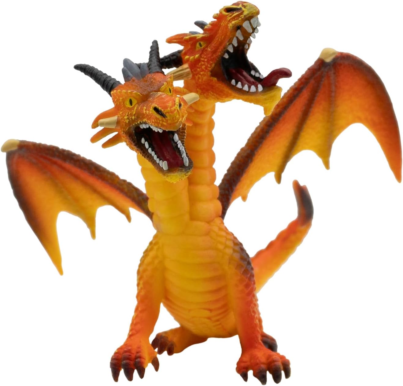 Bullyland 75598 Two-Headed Hand Painted Dragon Figure Animal Toy for Kid, Orange (Like New)