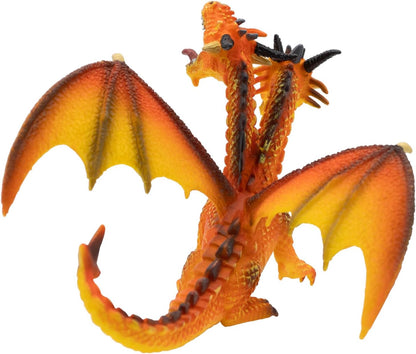 Bullyland 75598 Two-Headed Hand Painted Dragon Figure Animal Toy for Kid, Orange (Like New)