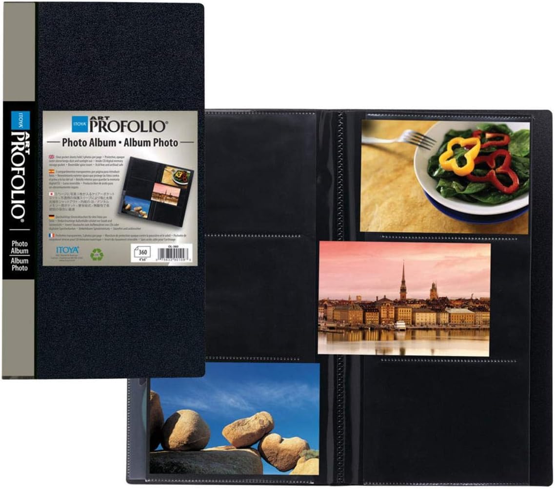 Itoya ProFolio Photo Album Set of 5 - Photo Books for 4x6 Photo Prints, Black (Like New)