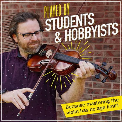 Mendini By Cecilio Violin MV500+92D for Beginner - 3/4 Size, Black Solid Wood (Used)