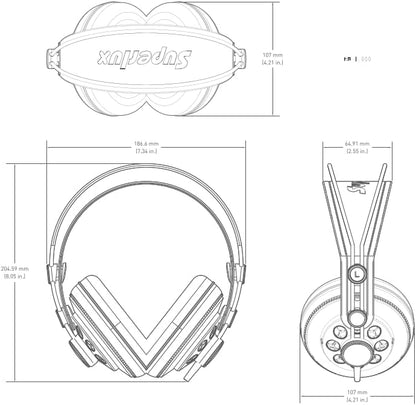 Superlux HD 681 Dynamic Semi-Open Black On-Ear Headphones 10Hz-30kHz 32 Ohm 98dB (Used)