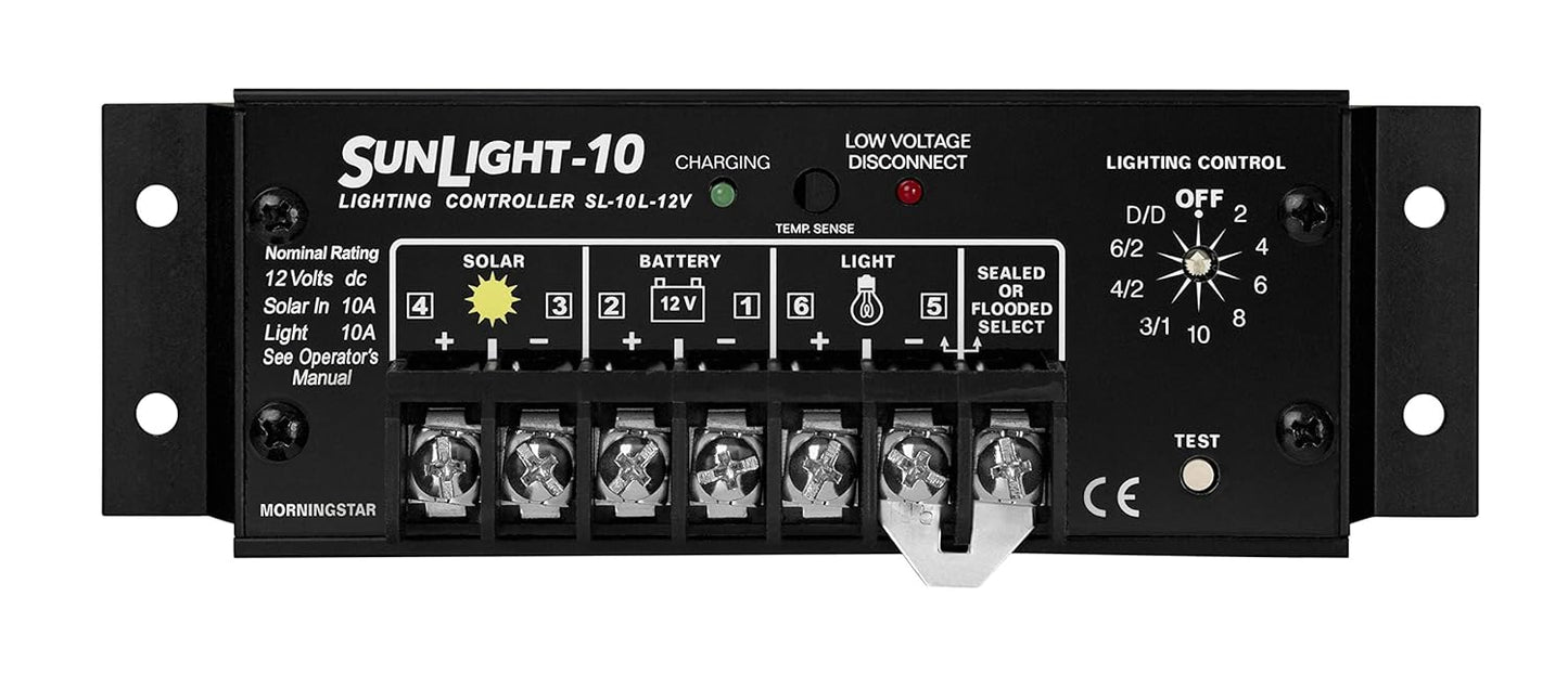 Morningstar SL-10L-12V Sunlight Solar Charge Controller for Battery Regulator (Like New)