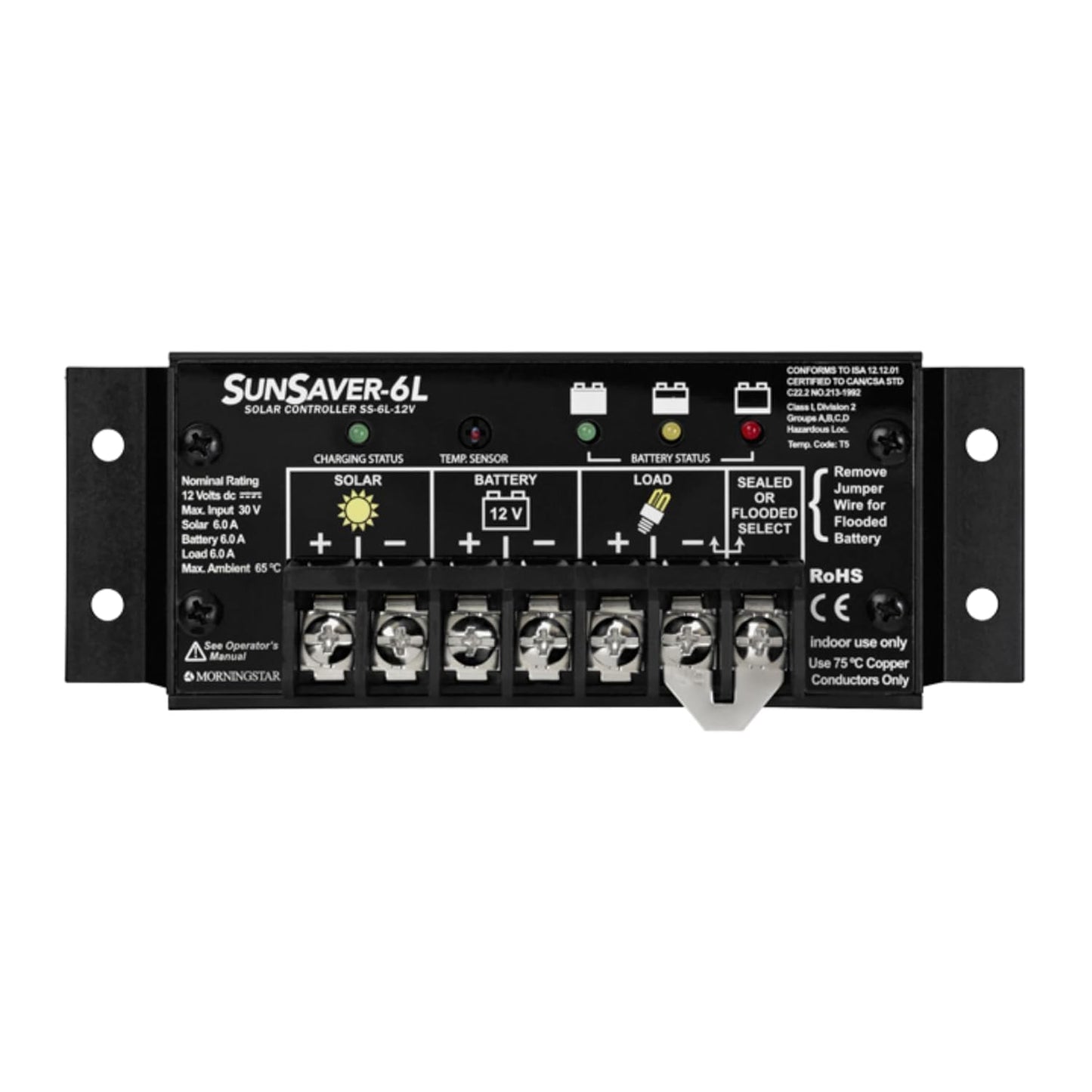 Morningstar Corporation SunSaver 6A PWM 12 Volts Battery Solar Charge Controller (Used)