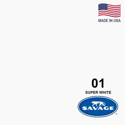 Savage 15318 Seamless Paper Photography Backdrop, 53 in x 18 ft - Super White (Like New)