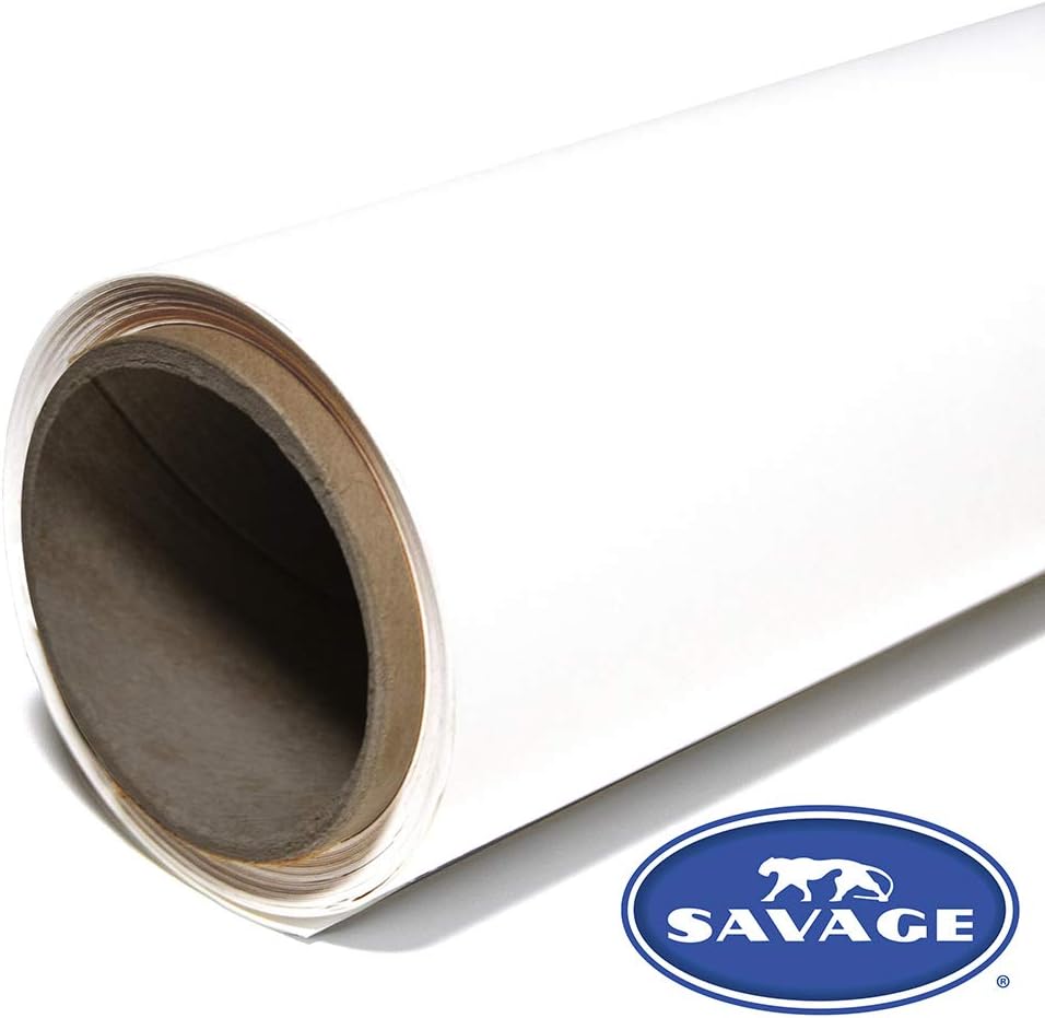 Savage 15318 Seamless Paper Photography Backdrop, 53 in x 18 ft - Super White (Like New)
