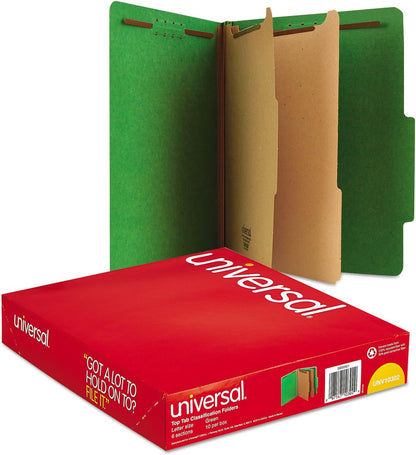 Universal Modern Cardboard Pressboard Classification File Folders, Emerald Green (Like New)