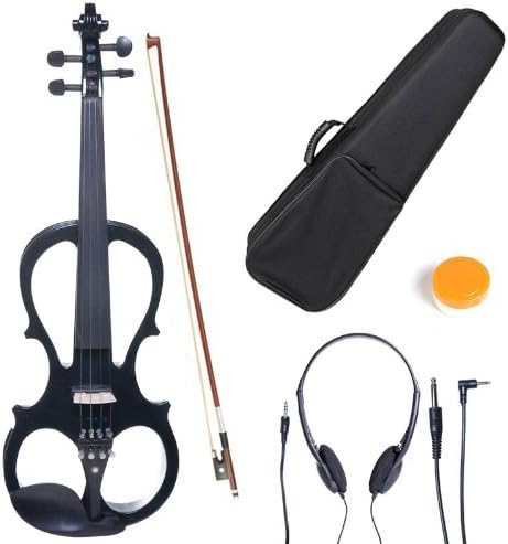 Cecilio 4/4 CEVN-1BK Solid Wood Electric/Silent Violin W/ Ebony Fittings, Black (Used)