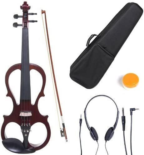 Cecilio 4/4CEVN-1NA Silent Electric Solid Wood Violin w/Ebony Fittings, Mahogany (Like New)