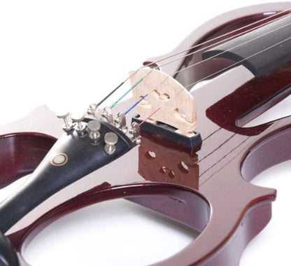 Cecilio 4/4CEVN-1NA Silent Electric Solid Wood Violin w/Ebony Fittings, Mahogany (Like New)