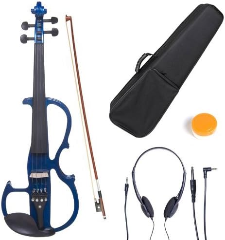 Cecilio 4/4CEVN-2BL Solid Wood Blue Metallic Electric/Silent Violin w/ Ebony (Used)