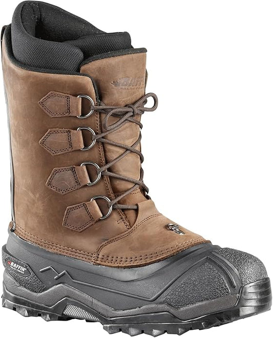 Baffin 100% Leather Mens Control Max Snow Boot, Rubber Sole, Size 12, Worn Brown (Like New)