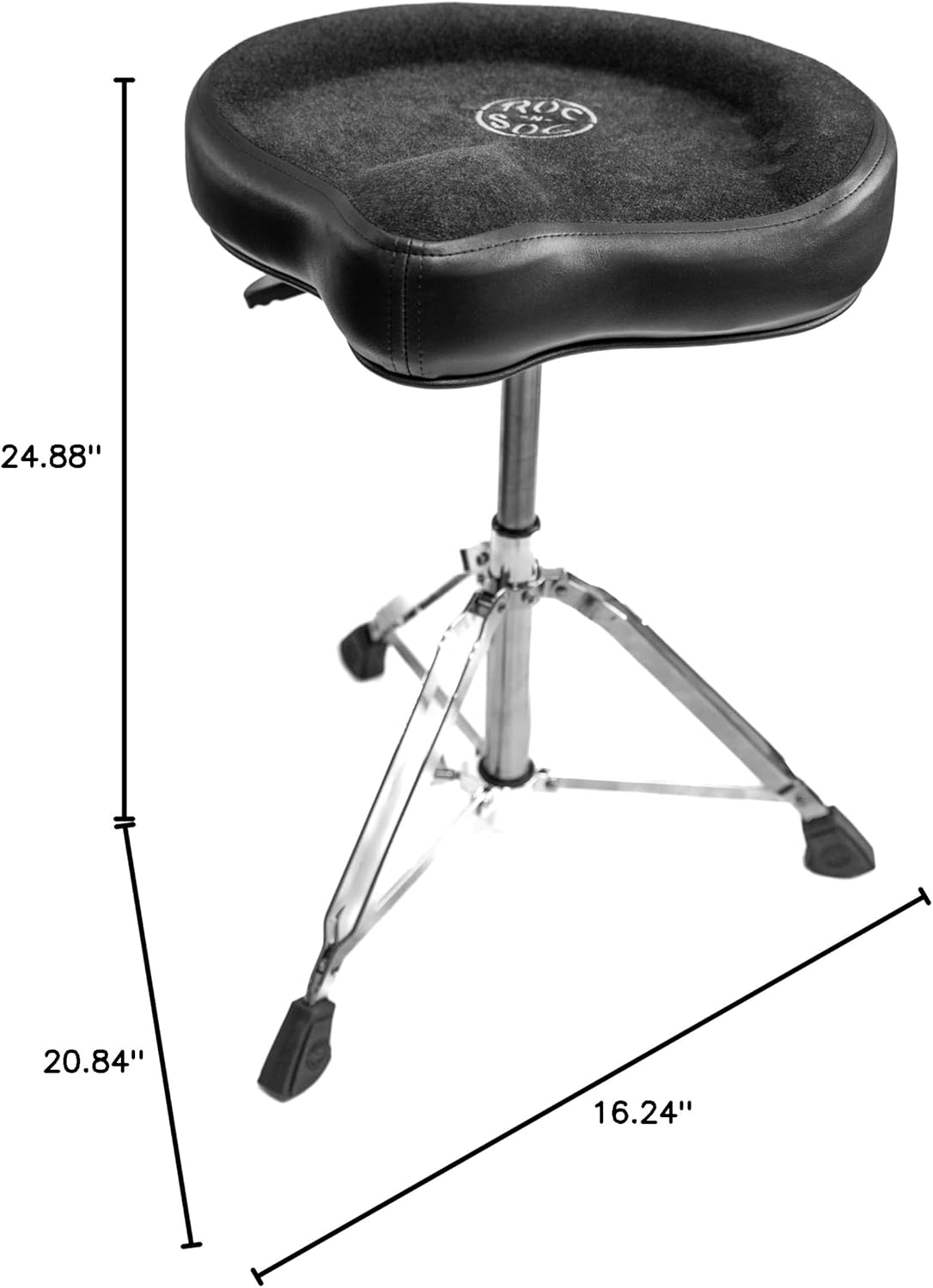 ROC-N-SOC Nitro Gas Round Shape Drum Throne with Original Saddle, Black (Like New)