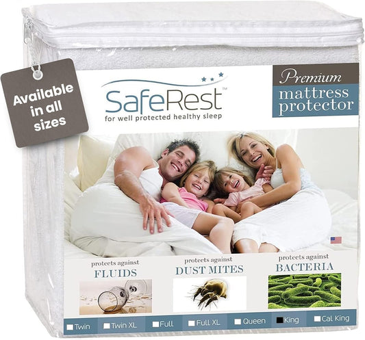 SafeRest Premium Cotton Waterproof Mattress Cover Protectors, King � White (New)