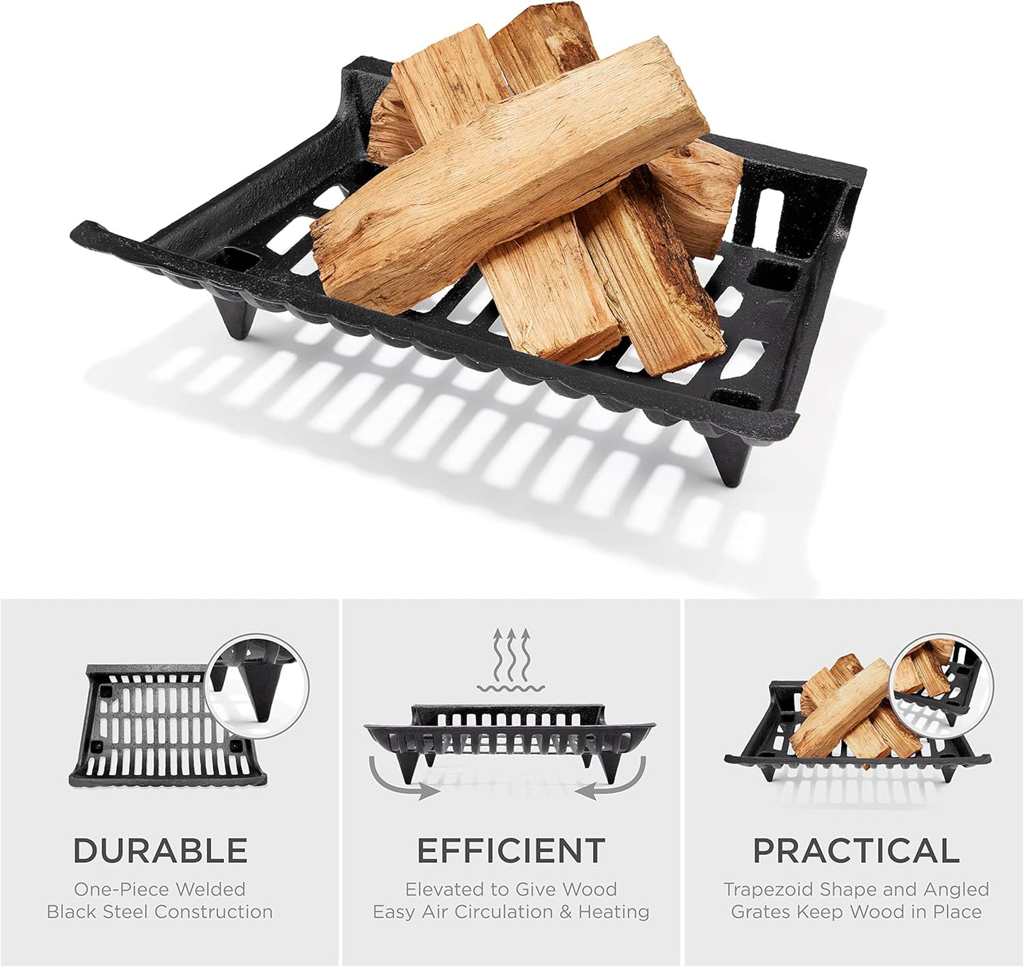 Uniflame C-1533 Traditional 24 in. Bar Grate Cast Iron Log Grate - Black (Like New)