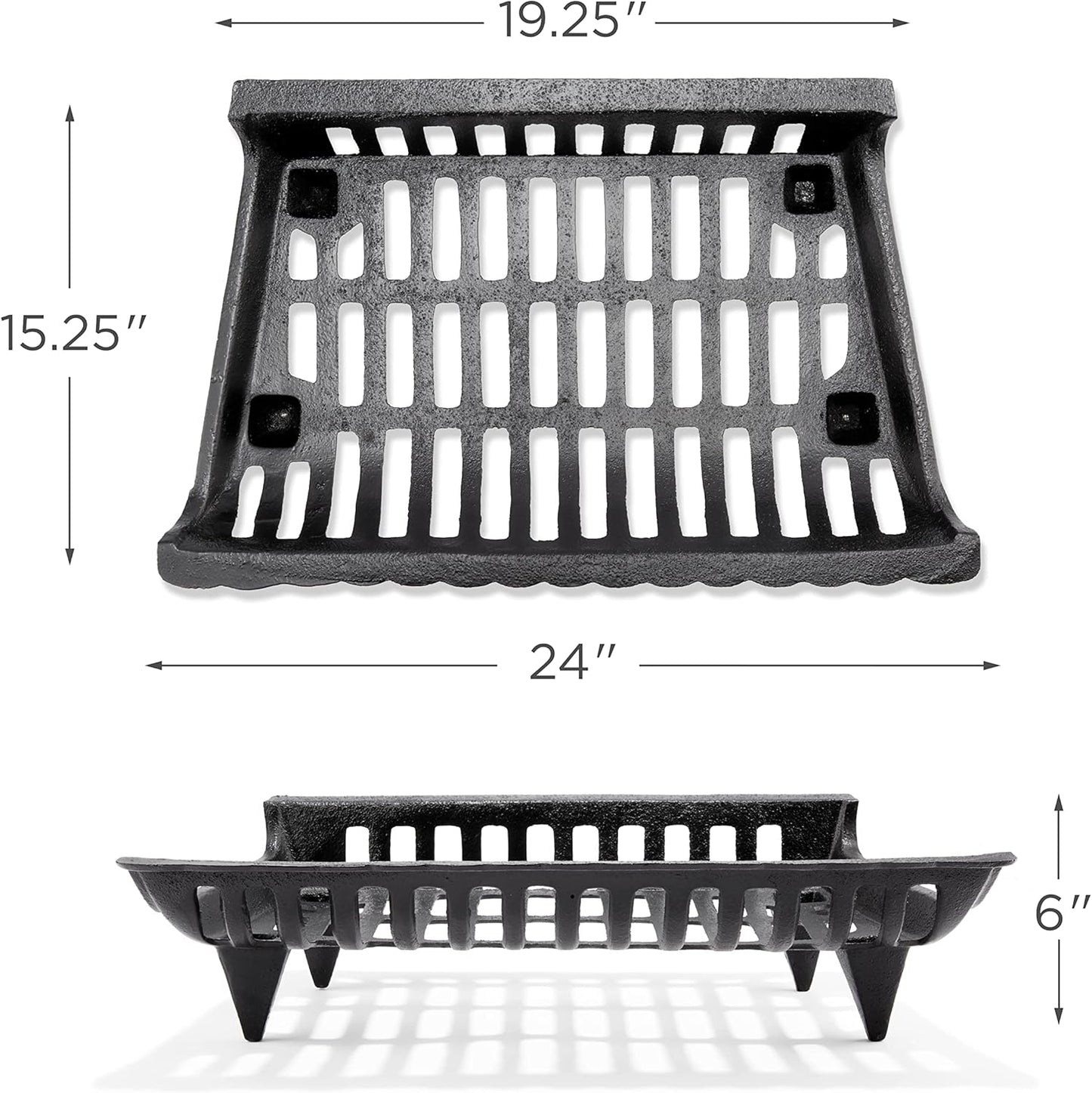 Uniflame C-1533 Traditional 24 in. Bar Grate Cast Iron Log Grate - Black (Like New)