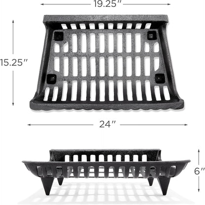 Uniflame C-1533 Traditional 24 in. Bar Grate Cast Iron Log Grate - Black (Like New)
