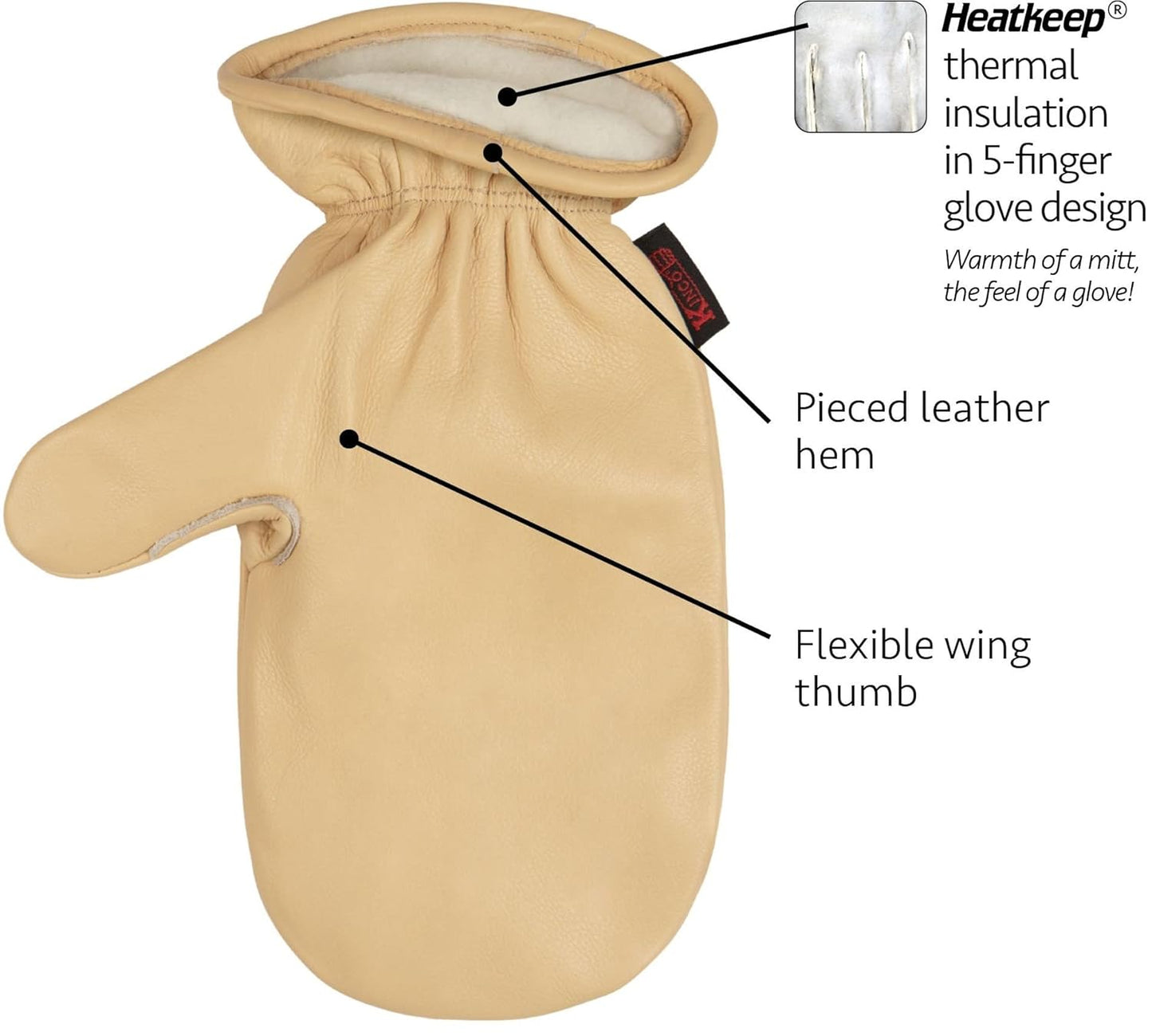 Kinco 1930-XL Axeman Lined Grain Cowhide Leather Mitt for Men, Highly Durable (Like New)