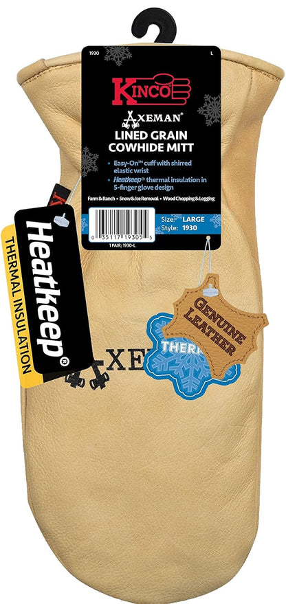 Kinco 1930-XL Axeman Lined Grain Cowhide Leather Mitt for Men, Highly Durable (Like New)