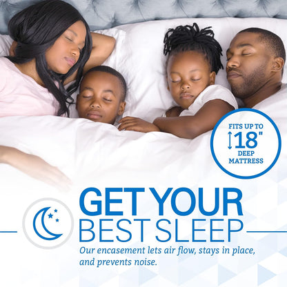 SafeRest srmeking123 Zippered Mattress Protector, King, 15-18" Deep - White (New)